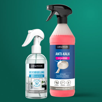 Bad Reinigungsset Kalkentferner Dusche + Nano Versiegelung Schutz gegen Kalk